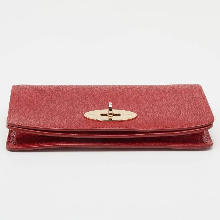 Pre Owned Mulberry Red Leather Bayswater Chain Clutch