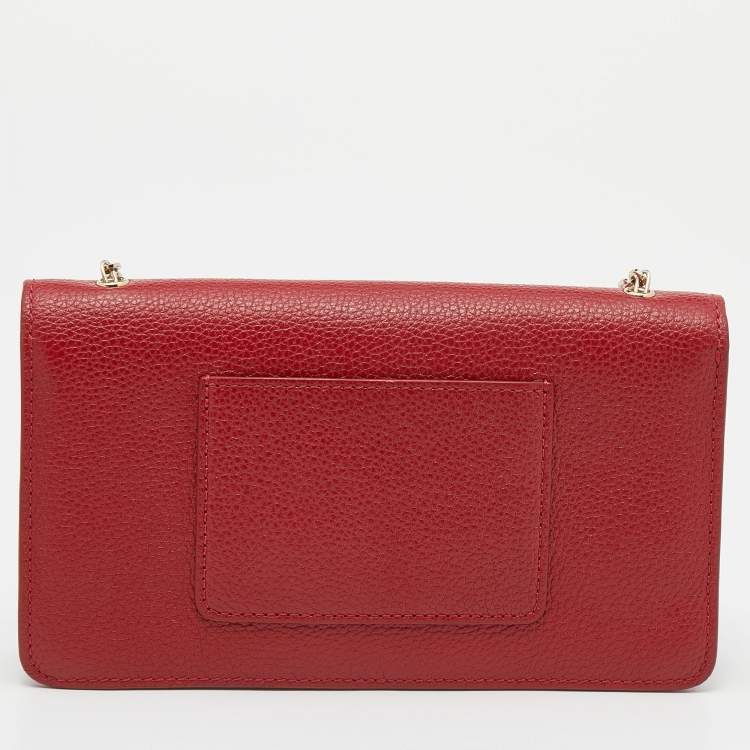 Pre Owned Mulberry Red Leather Bayswater Chain Clutch