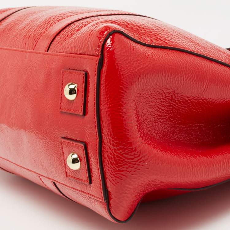 Pre Owned Mulberry Red Patent Leather Bayswater Satchel