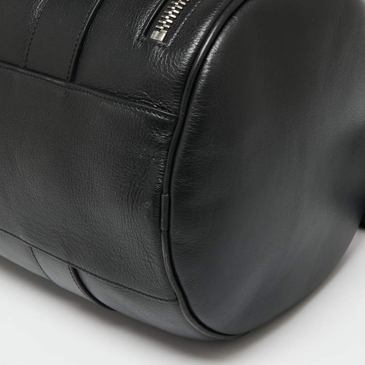 Pre Owned Mulberry Black Leather Round Ended Duffel Bag