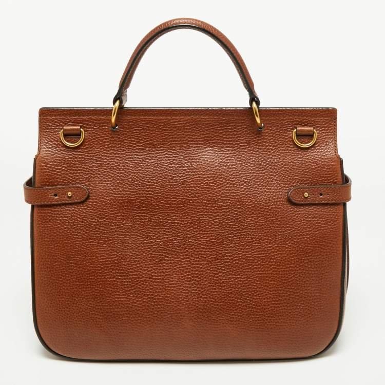 Pre Owned Mulberry Tan Leather Amberley Top Handle Bag