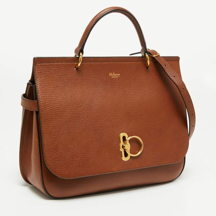 Pre Owned Mulberry Tan Leather Amberley Top Handle Bag