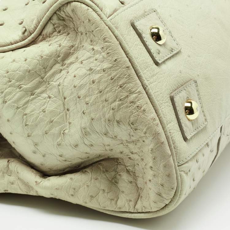 Pre Owned Mulberry Pale Green Ostrich Bayswater Satchel