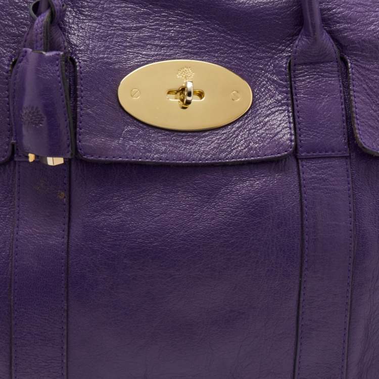 Pre Owned Mulberry Purple Leather Bayswater Satchel