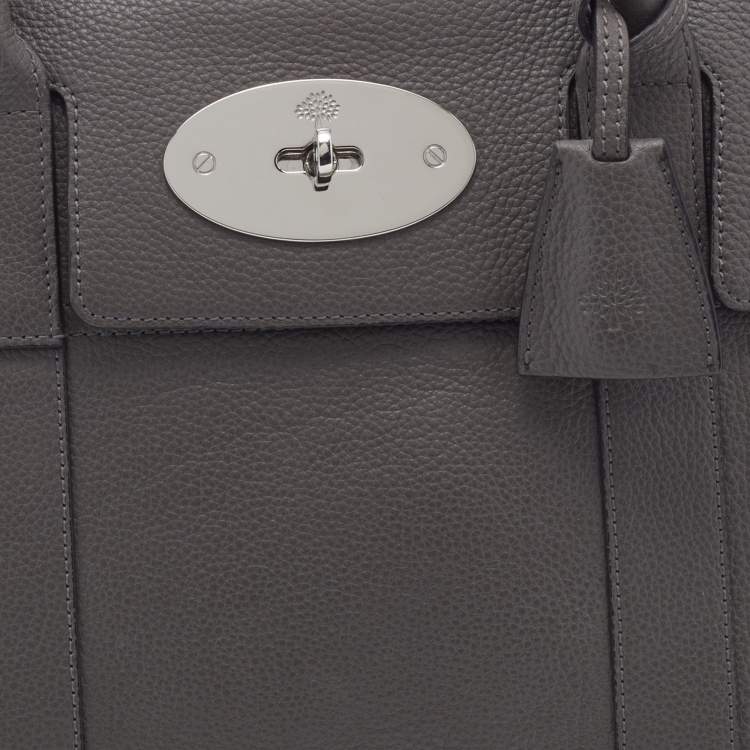 Pre Owned Mulberry Grey Grain Leather Bayswater Satchel