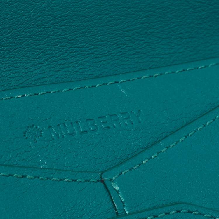 مملوكة مسبقًا Mulberry Green Leather Envelope Wallet