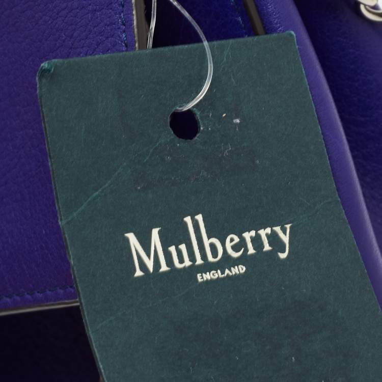 Pre Owned Mulberry Blue Leather Mini Lily Chain Crossbody Bag