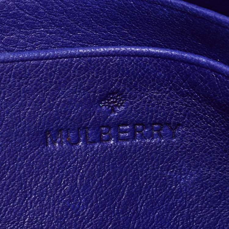 Pre Owned Mulberry Blue Leather Mini Lily Chain Crossbody Bag