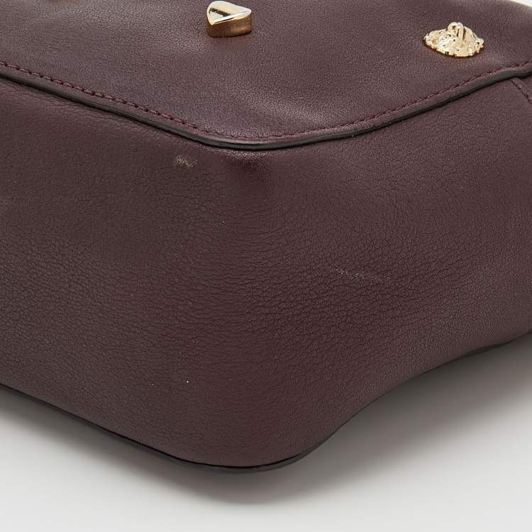 Pre Owned Mulberry Burgundy Leather Cara Delevingne Pouch