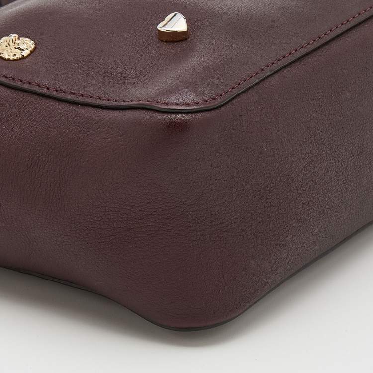 Pre Owned Mulberry Burgundy Leather Cara Delevingne Pouch