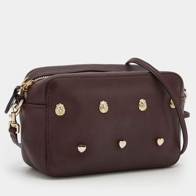 Pre Owned Mulberry Burgundy Leather Cara Delevingne Pouch