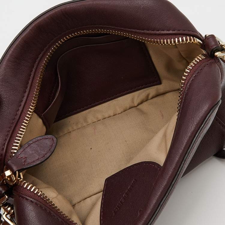 Pre Owned Mulberry Burgundy Leather Cara Delevingne Pouch