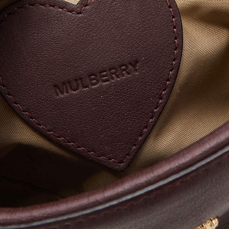 Pre Owned Mulberry Burgundy Leather Cara Delevingne Pouch