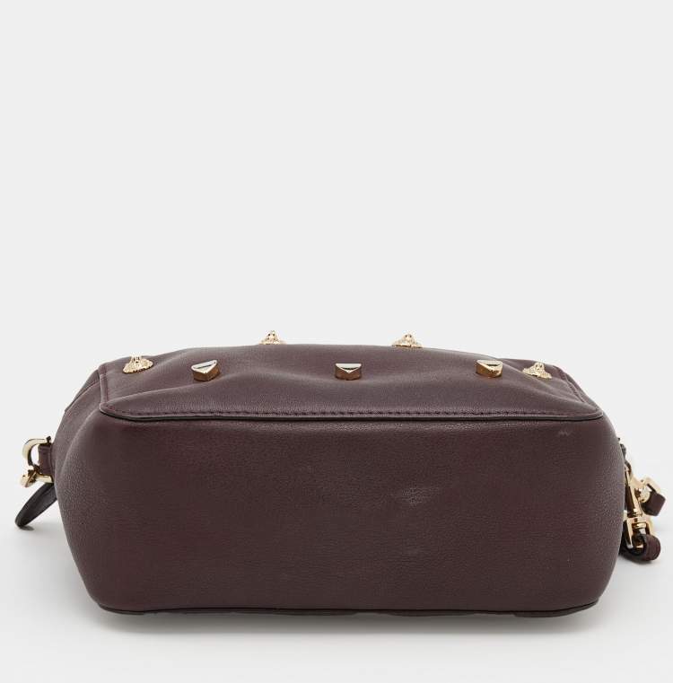 Pre Owned Mulberry Burgundy Leather Cara Delevingne Pouch