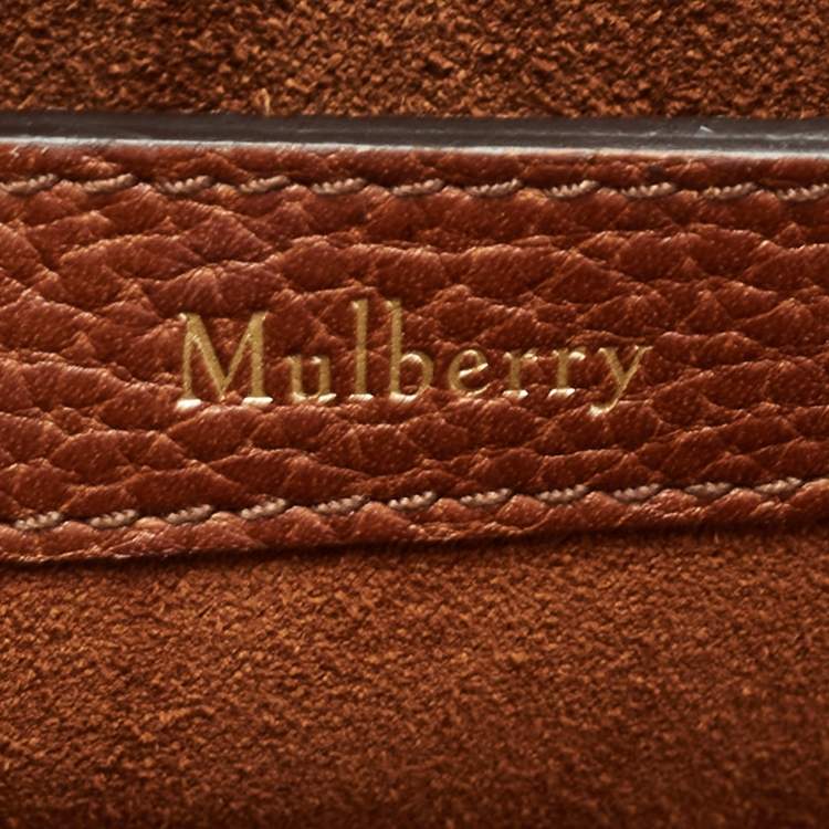 Pre Owned Mulberry Brown Grained Leather Zipped Bayswater Tote