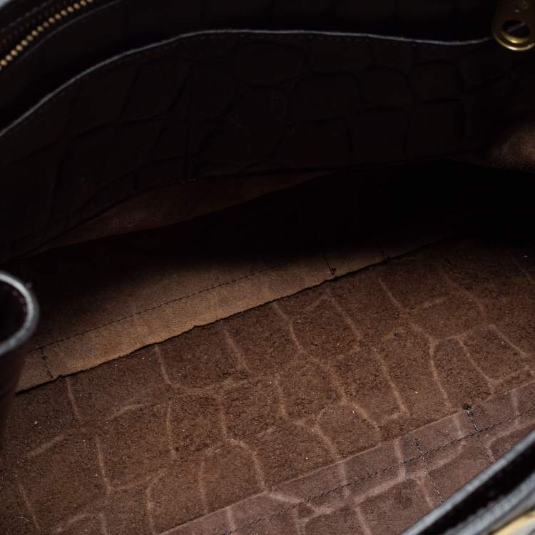 Pre Owned Mulberry Brown Croc Embossed Leather Bayswater Satchel