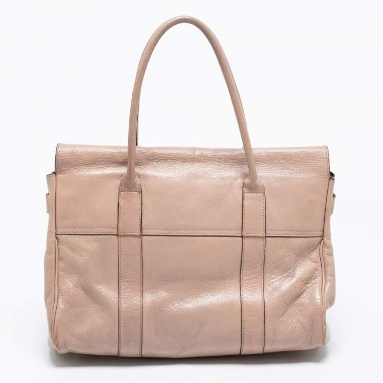 Pre Owned Mulberry Beige Leather Bayswater Satchel