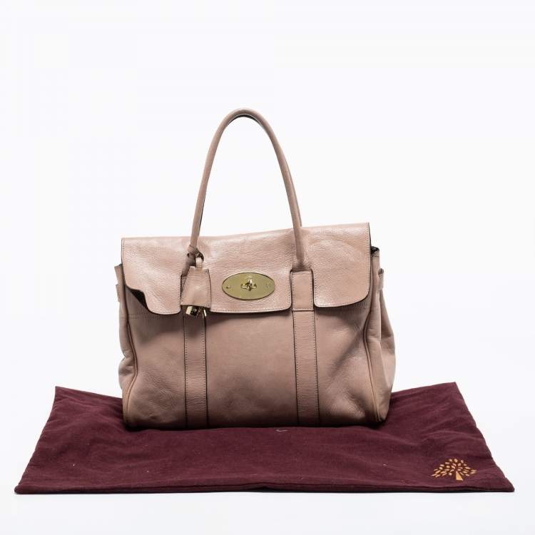 Pre Owned Mulberry Beige Leather Bayswater Satchel