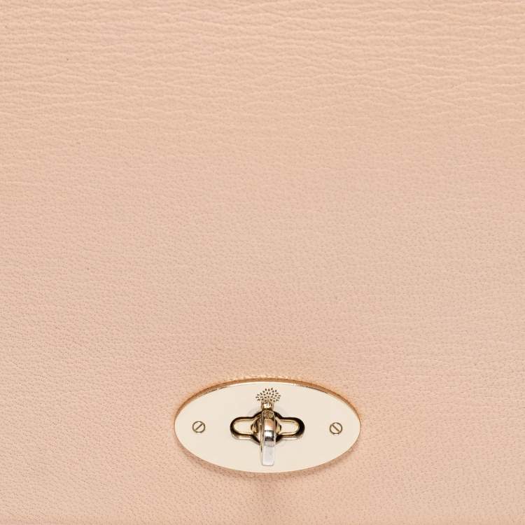 Pre Owned Mulberry Beige Leather Postman Lock Chain Shoulder Bag