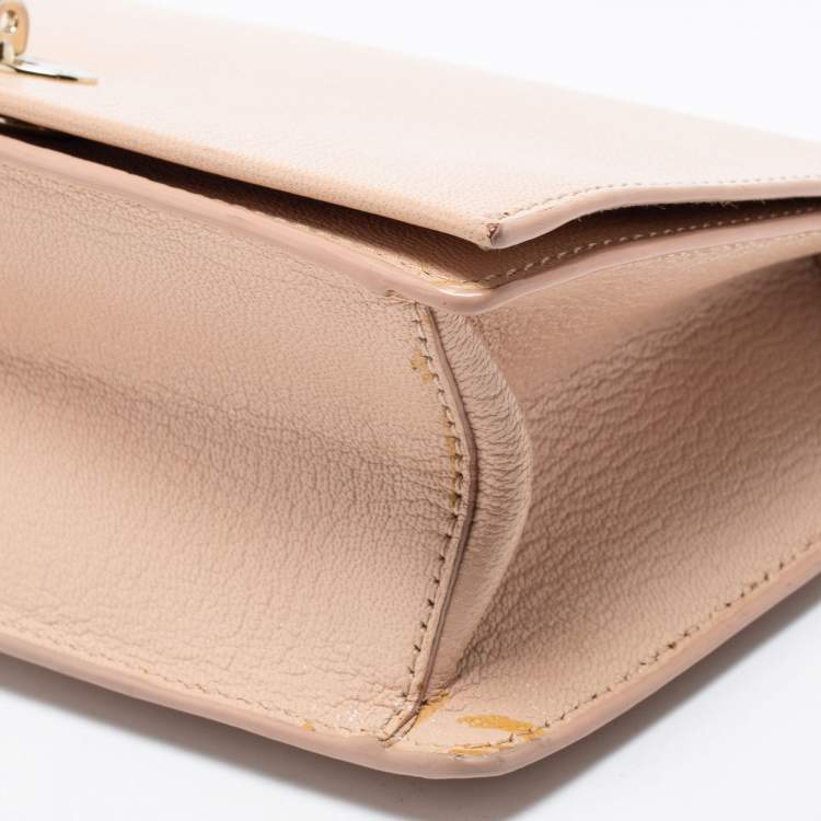 Pre Owned Mulberry Beige Leather Postman Lock Chain Shoulder Bag