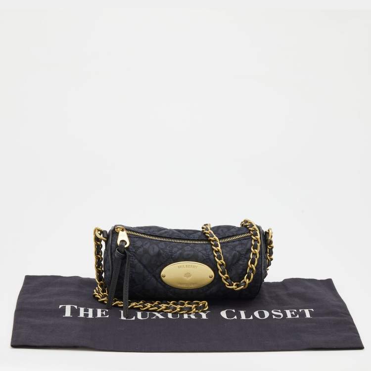 Pre Owned Mulberry Blue/Black Printed Nylon Crossbody Bag