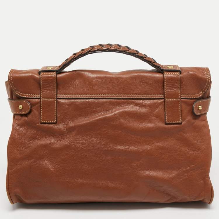 Pre Owned Mulberry Brown Leather Alexa Top Handle Bag