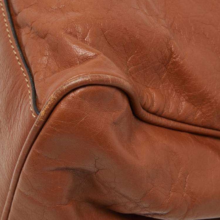 Pre Owned Mulberry Brown Leather Alexa Top Handle Bag