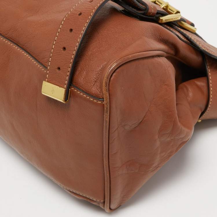 Pre Owned Mulberry Brown Leather Alexa Top Handle Bag