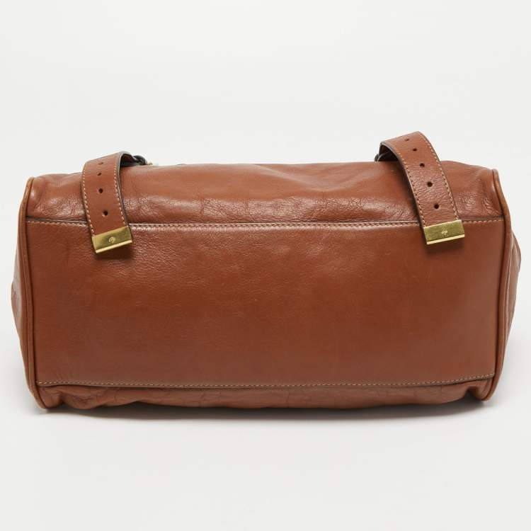 Pre Owned Mulberry Brown Leather Alexa Top Handle Bag
