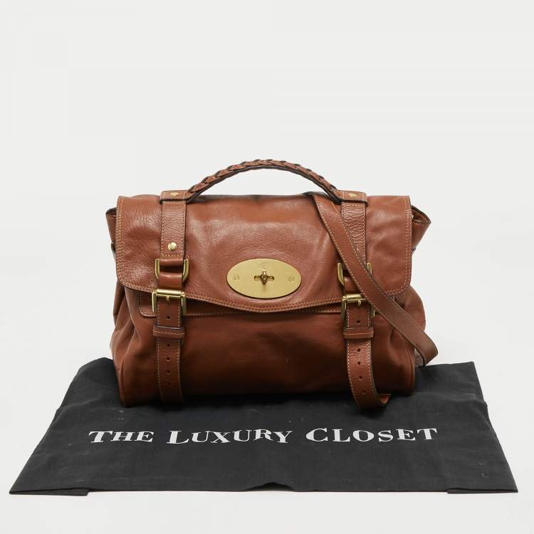 Pre Owned Mulberry Brown Leather Alexa Top Handle Bag