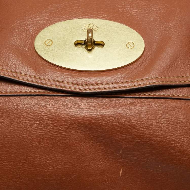 Pre Owned Mulberry Brown Leather Alexa Top Handle Bag