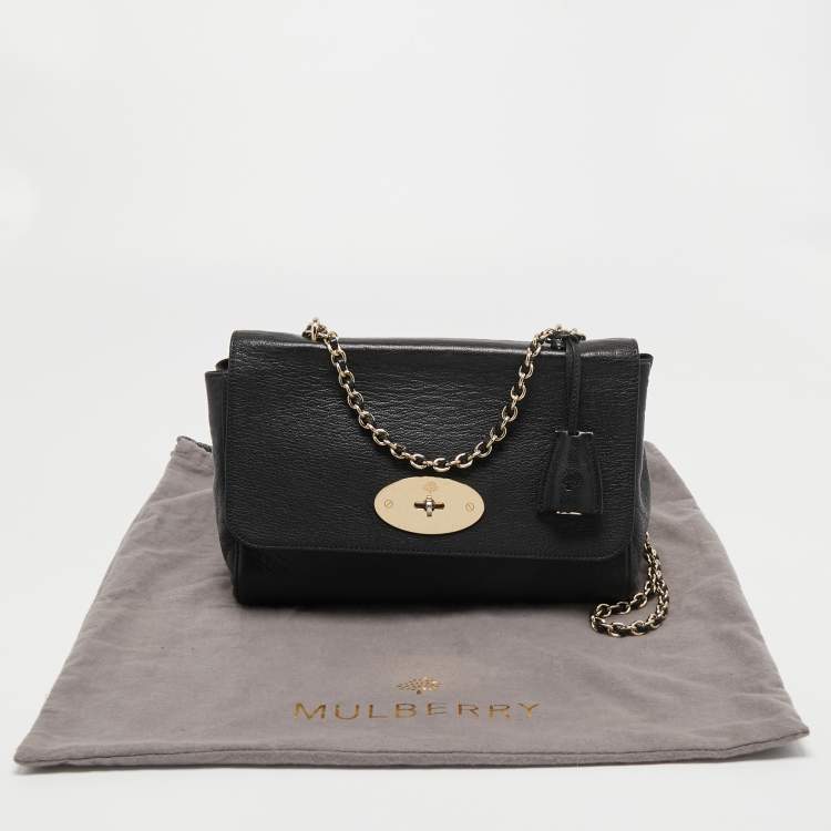 Pre Owned Mulberry Black Leather Medium Lily Shoulder Bag