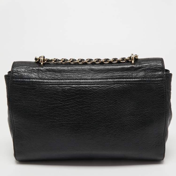 Pre Owned Mulberry Black Leather Medium Lily Shoulder Bag