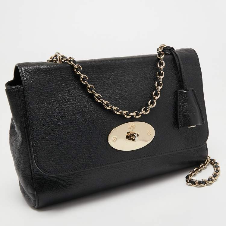 Pre Owned Mulberry Black Leather Medium Lily Shoulder Bag