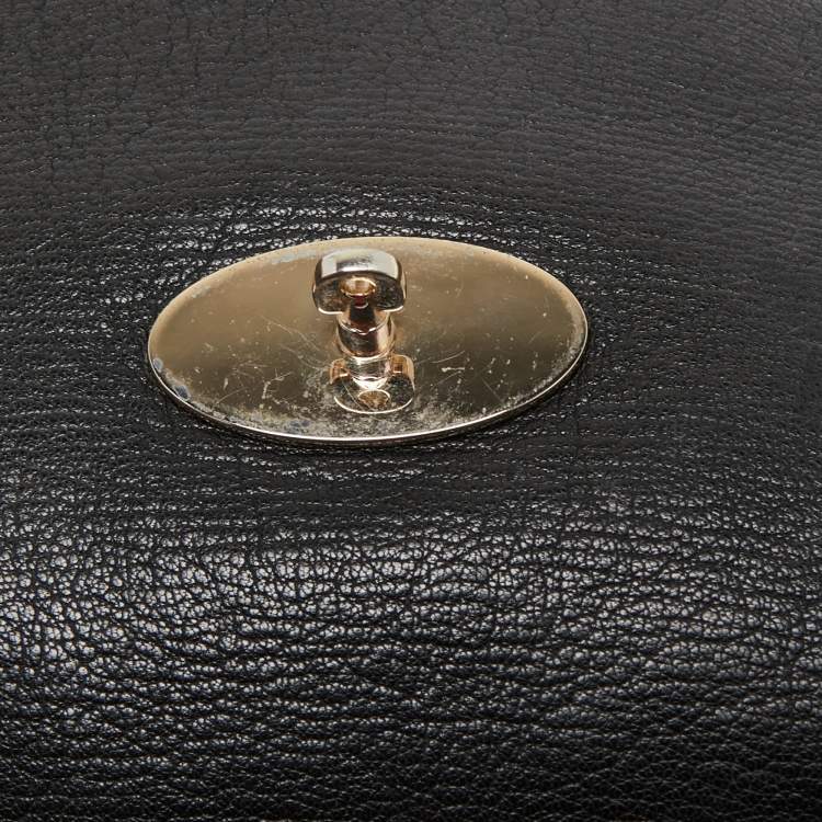 Pre Owned Mulberry Black Leather Medium Lily Shoulder Bag