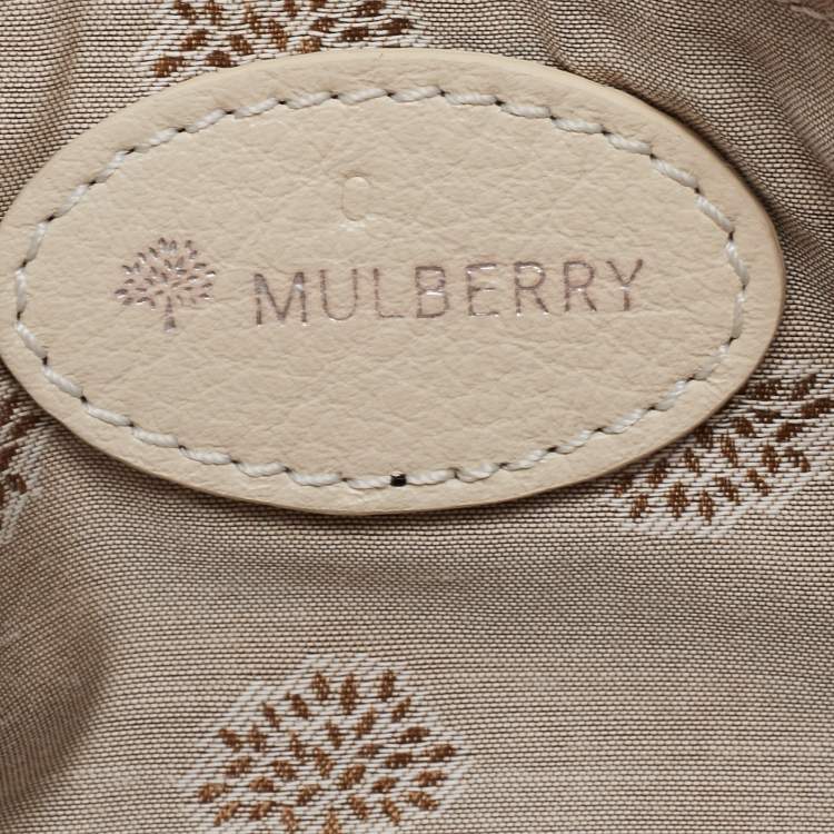 Pre Owned Mulberry Off White Pebbled Leather Kristin Crossbody Bag
