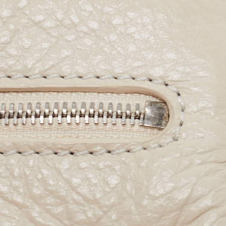 Pre Owned Mulberry Off White Pebbled Leather Kristin Crossbody Bag