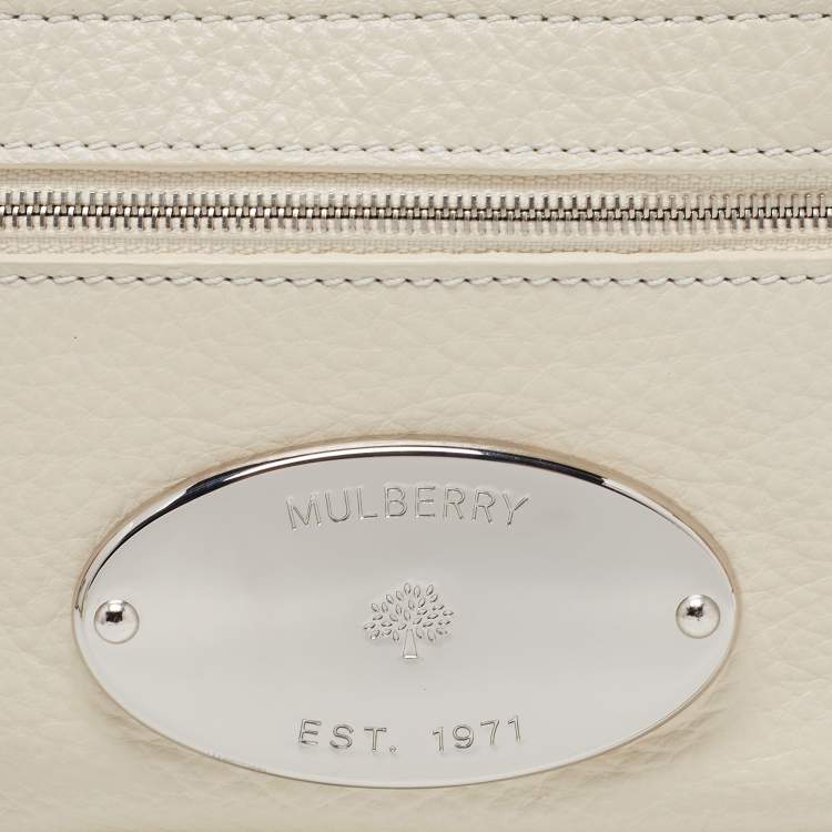 Pre Owned Mulberry Off White Pebbled Leather Kristin Crossbody Bag
