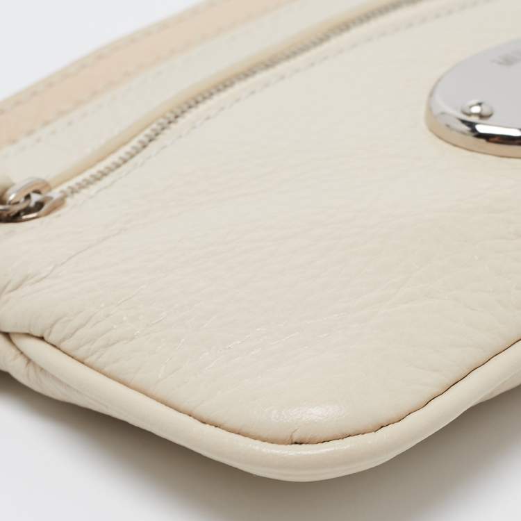 Pre Owned Mulberry Off White Pebbled Leather Kristin Crossbody Bag