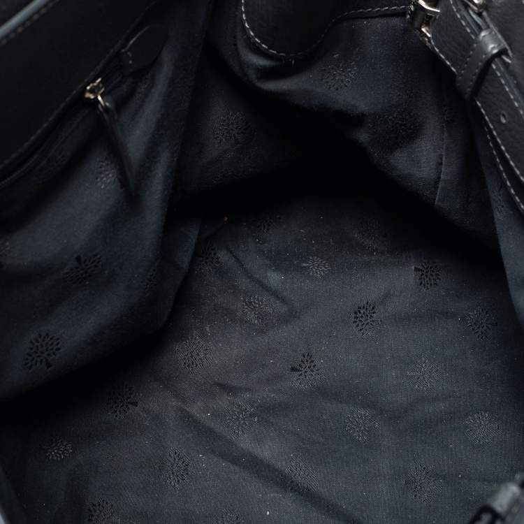 Pre Owned Mulberry Dark Grey Leather Bayswater Satchel