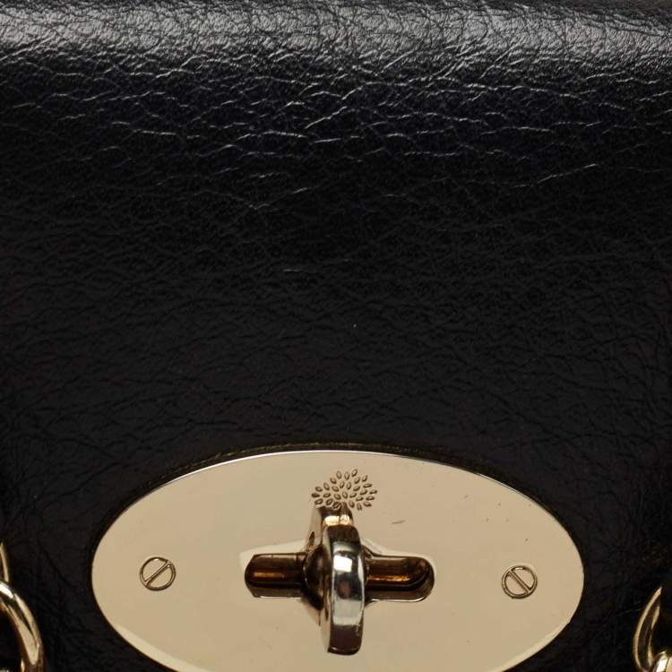 Pre Owned Mulberry Black Leather Mini Lily Chain Crossbody Bag