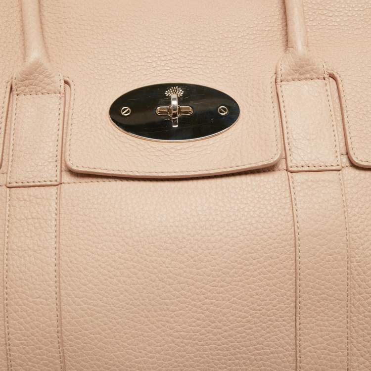 Pre Owned Mulberry Dusty Pink Grained Leather Bayswater Satchel