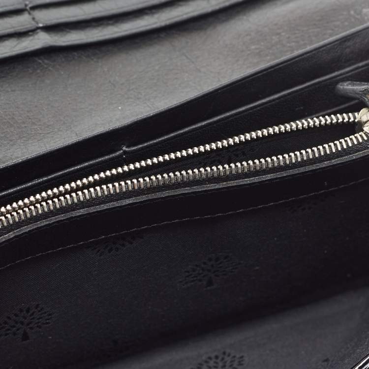 Pre Owned Mulberry Black Patent Leather Continental Wallet