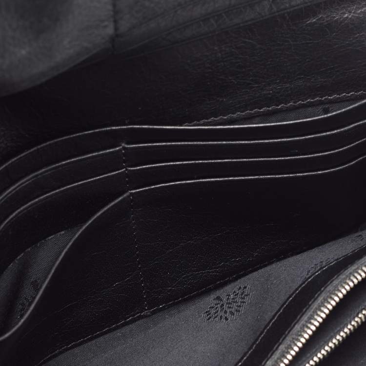 Pre Owned Mulberry Black Patent Leather Continental Wallet
