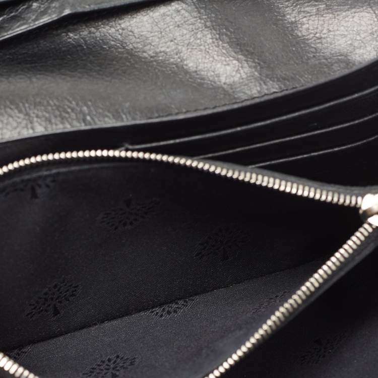 Pre Owned Mulberry Black Patent Leather Continental Wallet