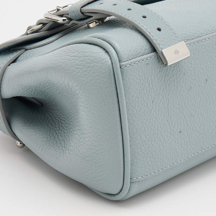 Pre Owned Mulberry Pastel Blue Leather Mini Alexa Top Handle Bag