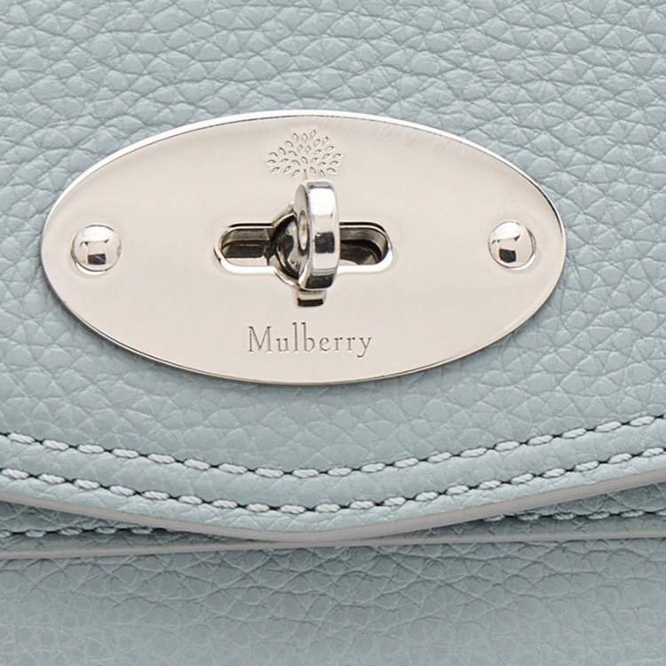 Pre Owned Mulberry Pastel Blue Leather Mini Alexa Top Handle Bag