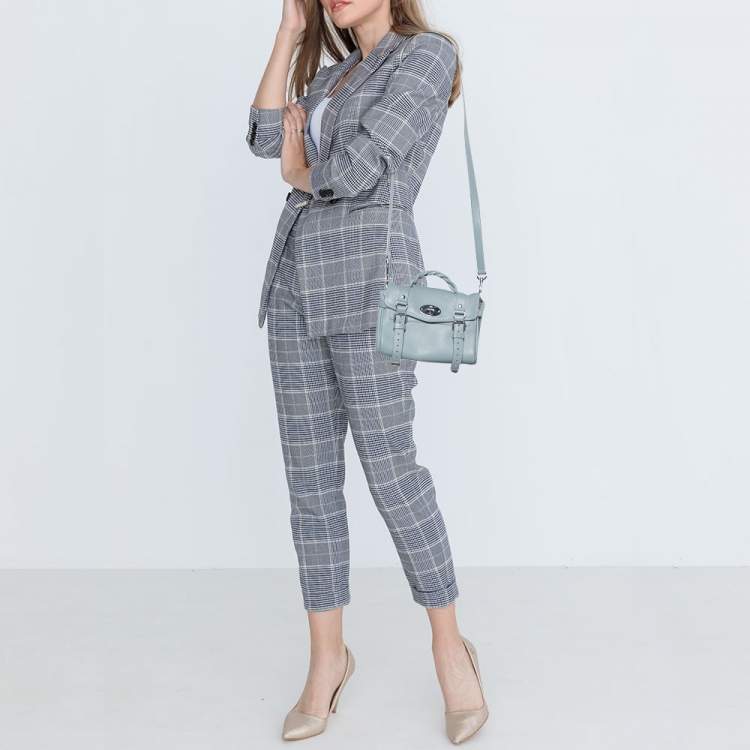 Pre Owned Mulberry Pastel Blue Leather Mini Alexa Top Handle Bag