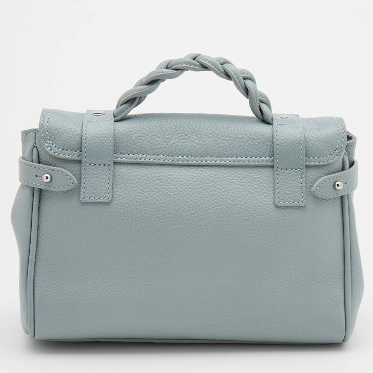 Pre Owned Mulberry Pastel Blue Leather Mini Alexa Top Handle Bag