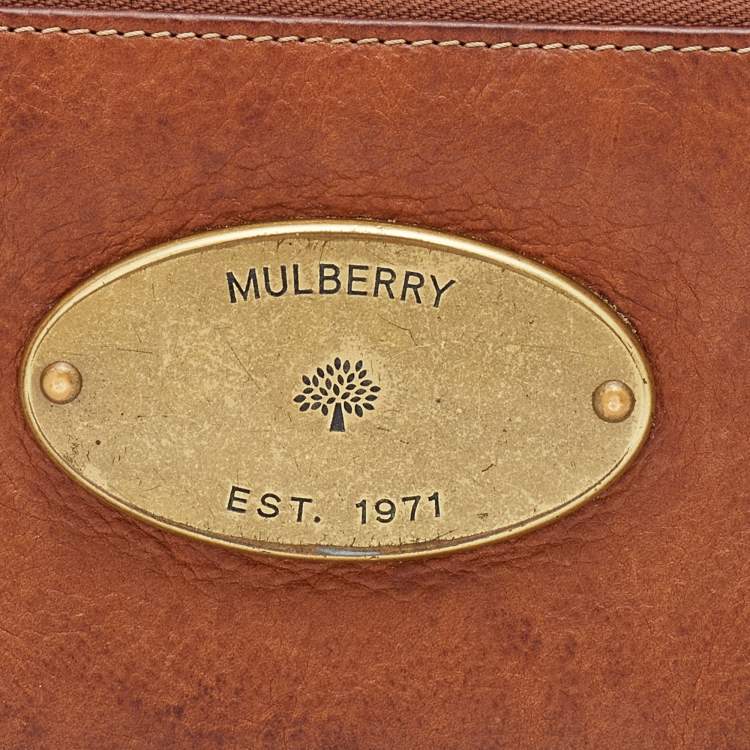 Pre Owned Mulberry Brown Leather Zip Continental Wallet